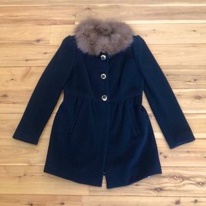 Leifsdottir fox fur pea coat